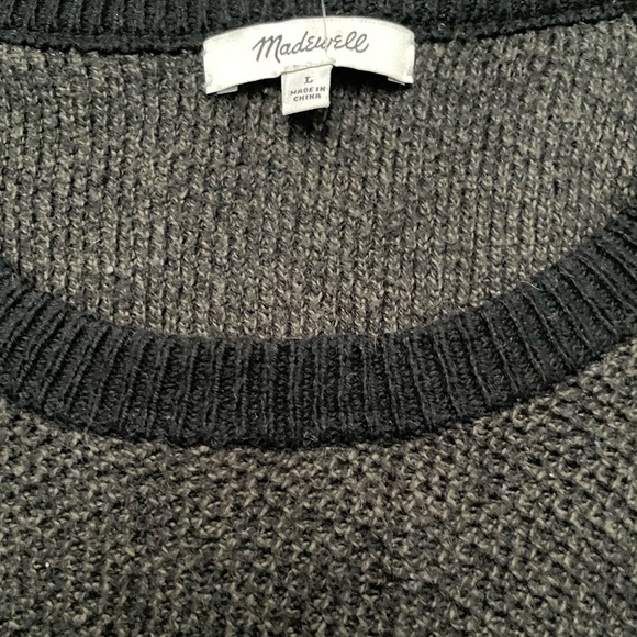 Madewell Black and Gray Long Sleeve Women's Top - Picture 2 of 3